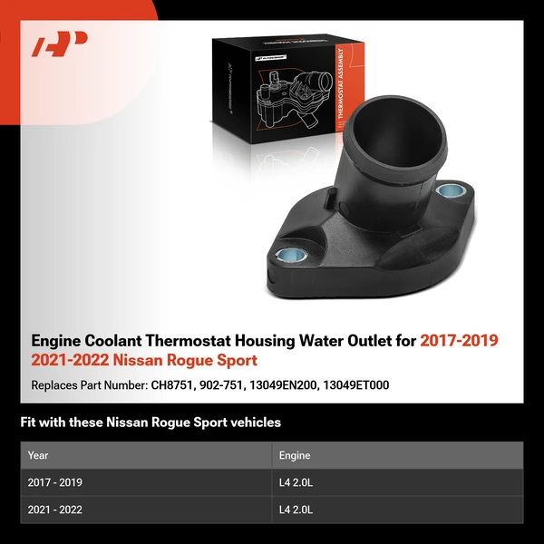 Engine Coolant Thermostat Housing Water Outlet for 2017-2019 2021-2022 Nissan Rogue Sport