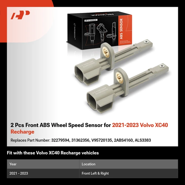 2 Pcs Front ABS Wheel Speed Sensor for 2021-2023 Volvo XC40 Recharge