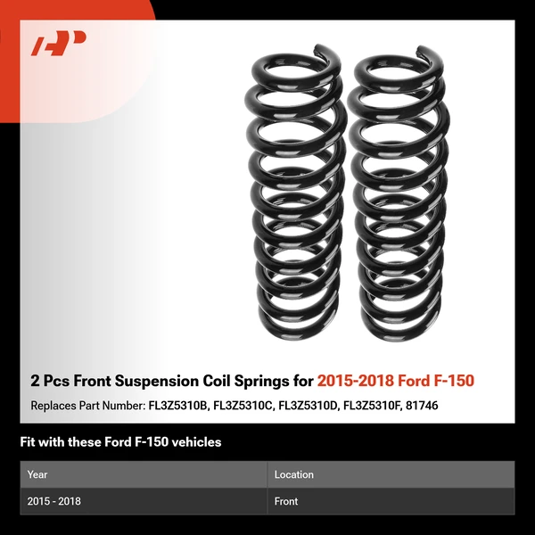 2 Pcs Front Suspension Coil Springs for 2015-2018 Ford F-150