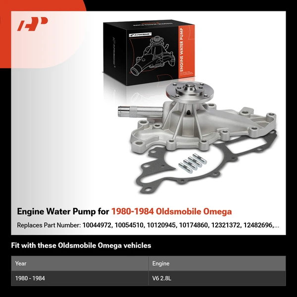 Engine Water Pump for 1980-1984 Oldsmobile Omega
