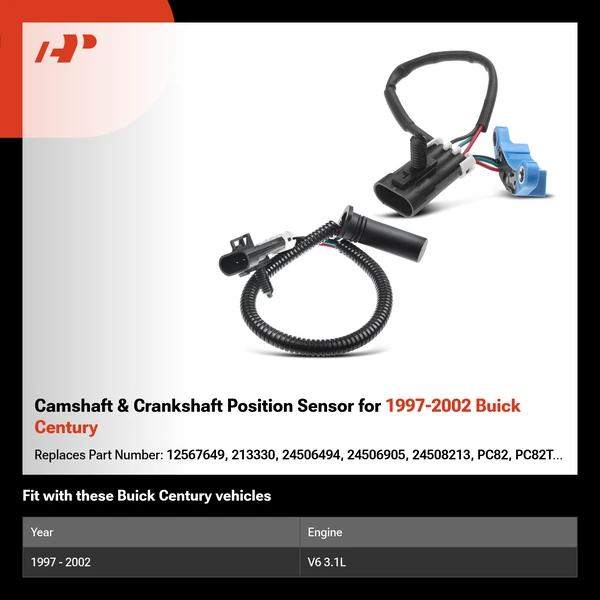 Camshaft & Crankshaft Position Sensor for 1997-2002 Buick Century