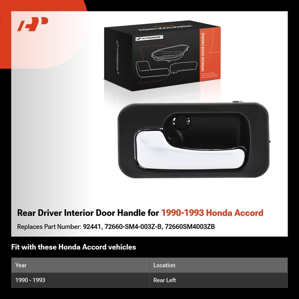 Rear Driver Interior Door Handle for 1990-1993 Honda Accord