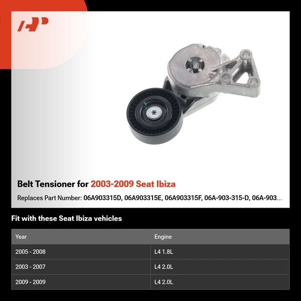 Belt Tensioner for 2003-2009 Seat Ibiza