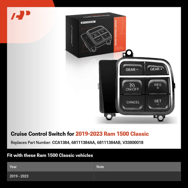 Cruise Control Switch for 2019-2023 Ram 1500 Classic