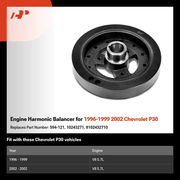 Engine Harmonic Balancer for 1996-1999 2002 Chevrolet P30
