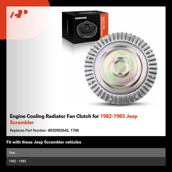 Engine Cooling Radiator Fan Clutch for 1982-1983 Jeep Scrambler