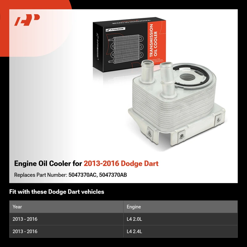 Engine Oil Cooler for 2013-2016 Dodge Dart
