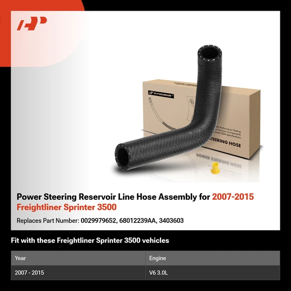 Power Steering Reservoir Line Hose Assembly for 2007-2015 Freightliner Sprinter 3500