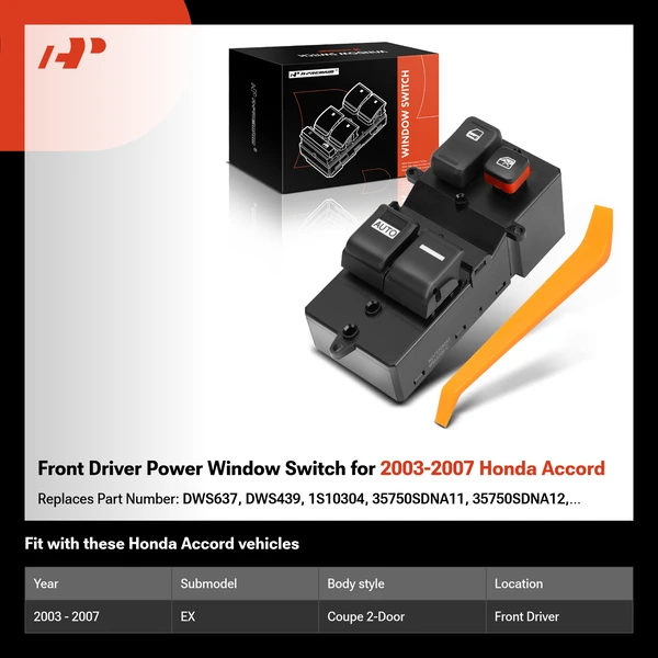 Front Driver Power Window Switch for 2003-2007 Honda Accord