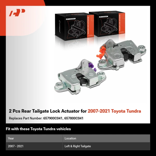 2 Pcs Rear Tailgate Lock Actuator for 2007-2021 Toyota Tundra