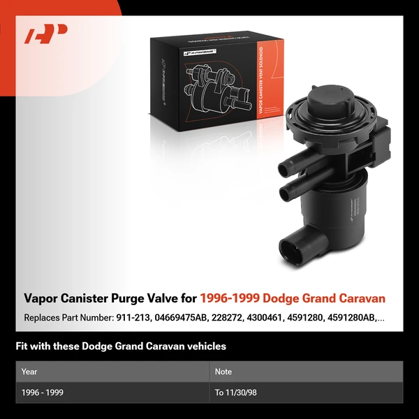 Vapor Canister Purge Valve for 1996-1999 Dodge Grand Caravan