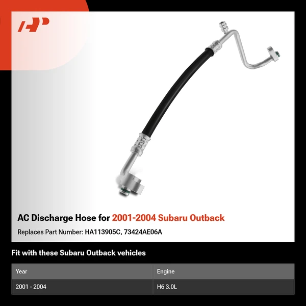 AC Discharge Hose for 2001-2004 Subaru Outback