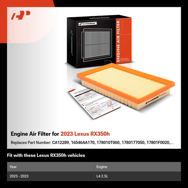 Engine Air Filter for 2023 Lexus RX350h