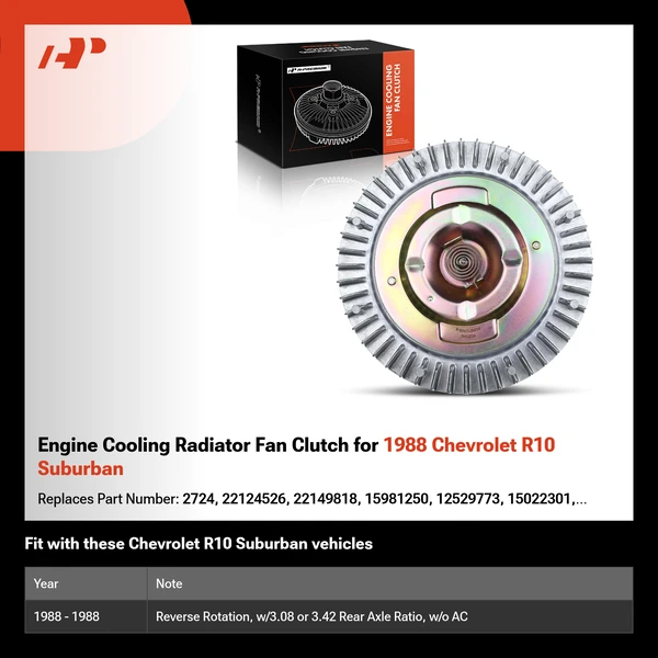 Engine Cooling Radiator Fan Clutch for 1988 Chevrolet R10 Suburban