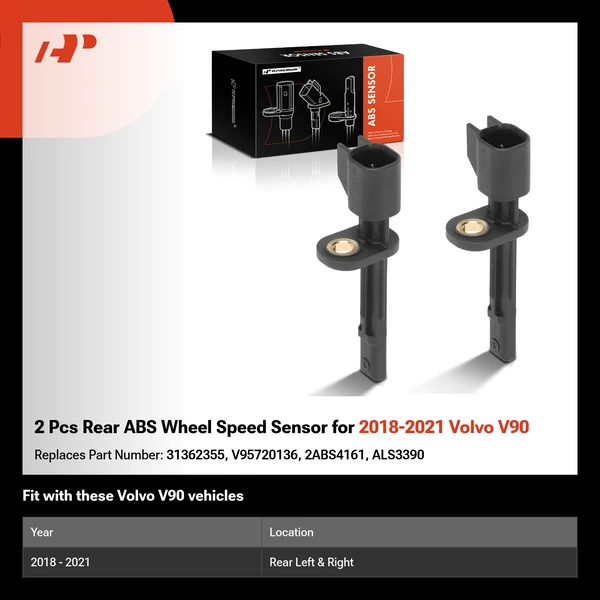 2 Pcs Rear ABS Wheel Speed Sensor for 2018-2021 Volvo V90