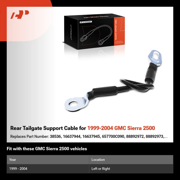 Rear Tailgate Support Cable for 1999-2004 GMC Sierra 2500
