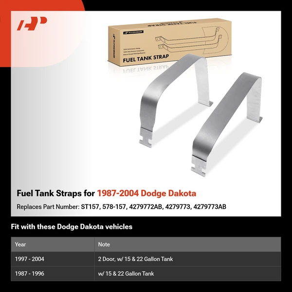 Fuel Tank Straps for 1987-2004 Dodge Dakota