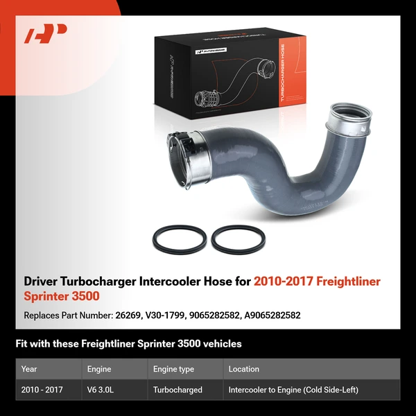 Driver Turbocharger Intercooler Hose for 2010-2017 Freightliner Sprinter 3500