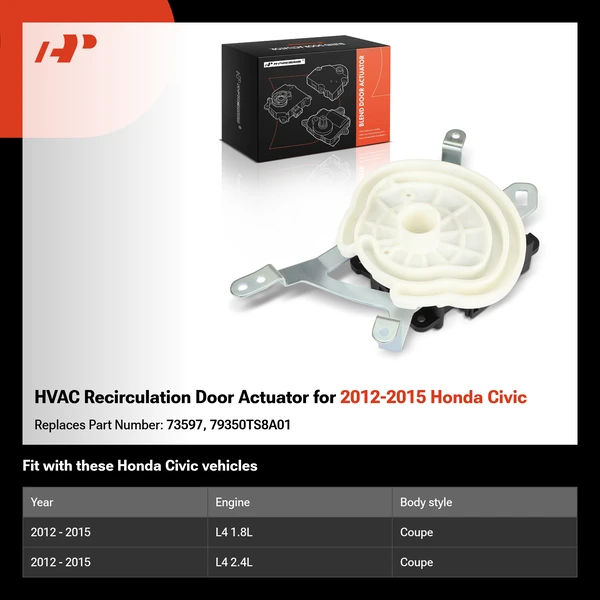 HVAC Recirculation Door Actuator for 2012-2015 Honda Civic