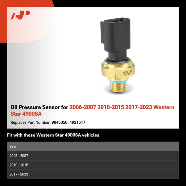 Oil Pressure Sensor for 2006-2007 2010-2015 2017-2023 Western Star 4900SA