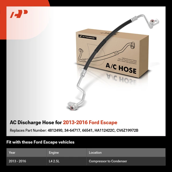 AC Discharge Hose for 2013-2016 Ford Escape