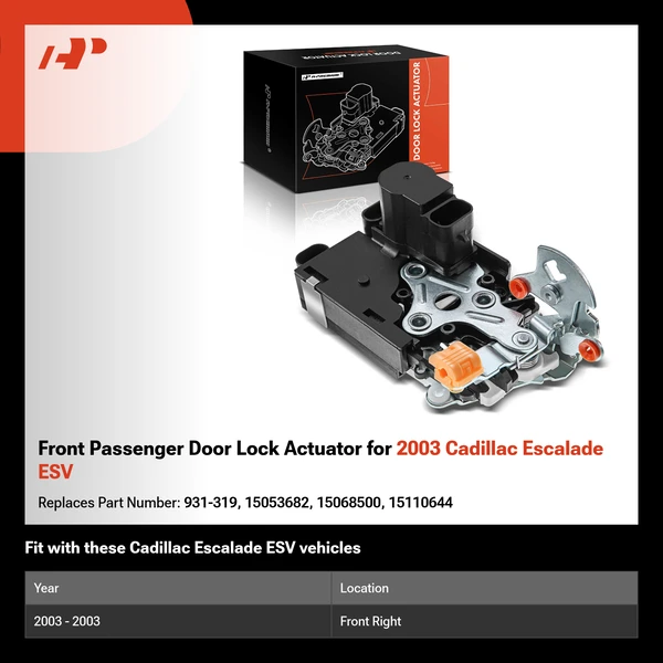 Front Passenger Door Lock Actuator for 2003 Cadillac Escalade ESV