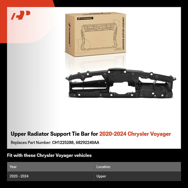 Upper Radiator Support Tie Bar for 2020-2024 Chrysler Voyager