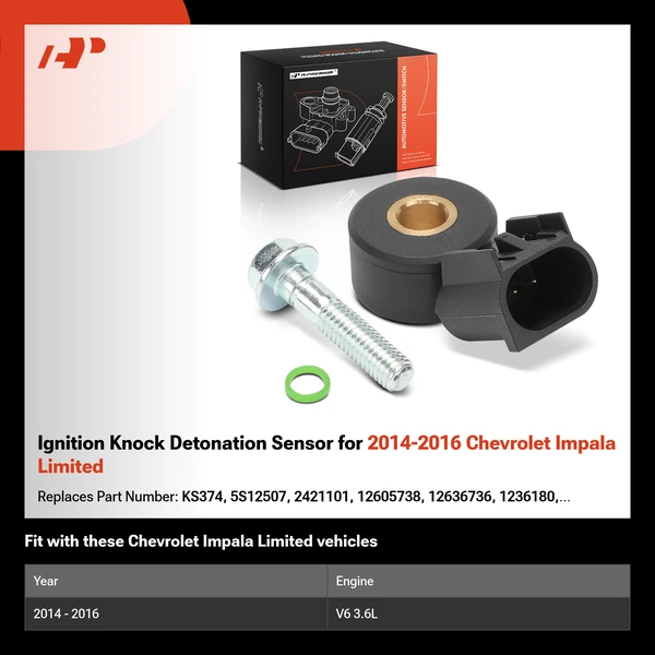 Ignition Knock Detonation Sensor for 2014-2016 Chevrolet Impala Limited