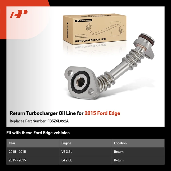 Return Turbocharger Oil Line for 2015 Ford Edge
