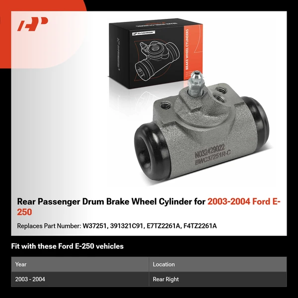 Rear Passenger Drum Brake Wheel Cylinder for 2003-2004 Ford E-250
