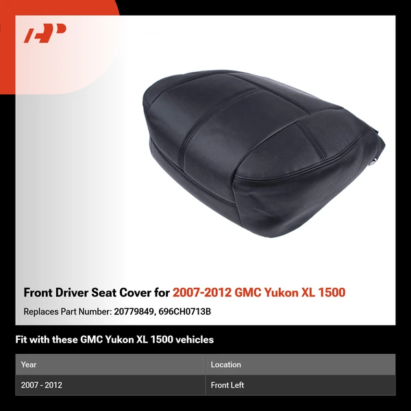 Front Driver Seat Cover for 2007-2012 GMC Yukon XL 1500