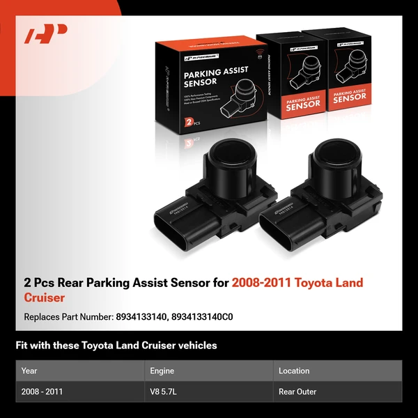 2 Pcs Rear Parking Assist Sensor for 2008-2011 Toyota Land Cruiser