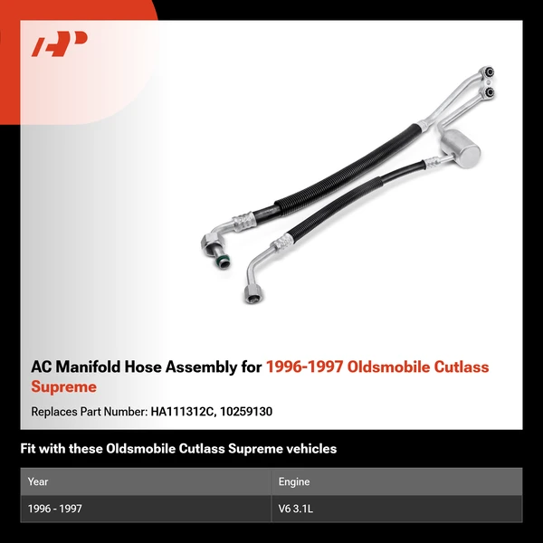AC Manifold Hose Assembly for 1996-1997 Oldsmobile Cutlass Supreme