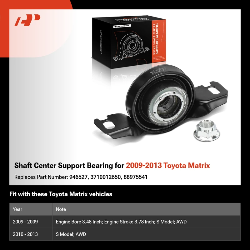Shaft Center Support Bearing for 2009-2013 Toyota Matrix