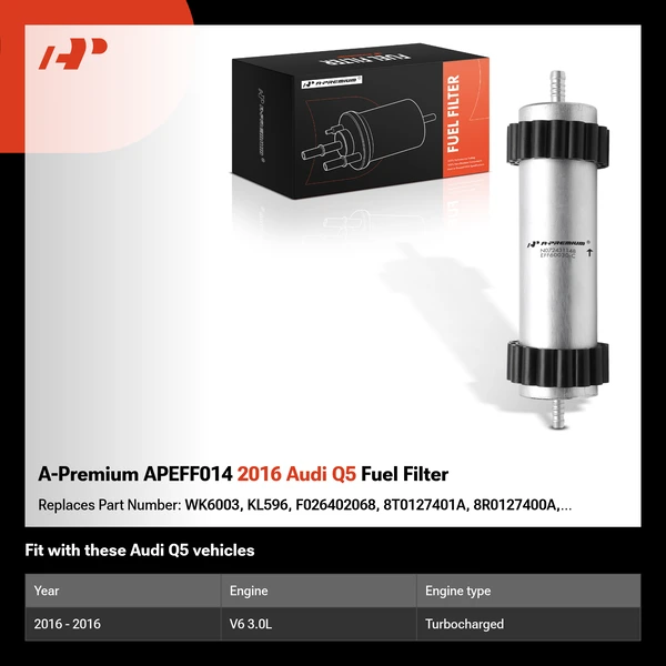 A-Premium APEFF014 2016 Audi Q5 Fuel Filter