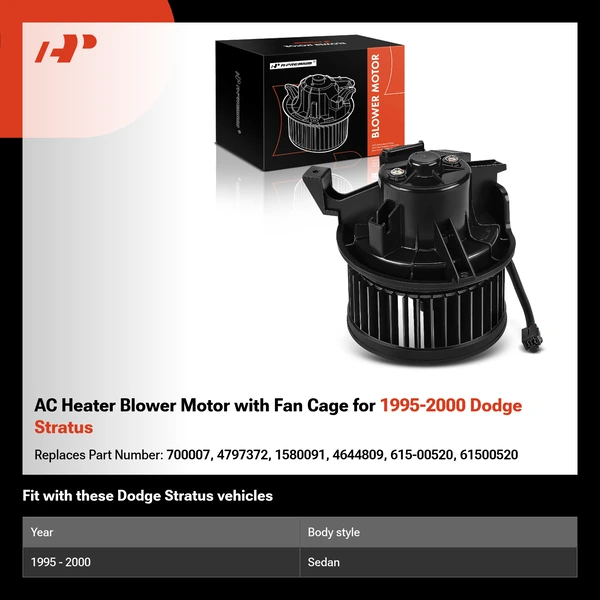 AC Heater Blower Motor with Fan Cage for 1995-2000 Dodge Stratus