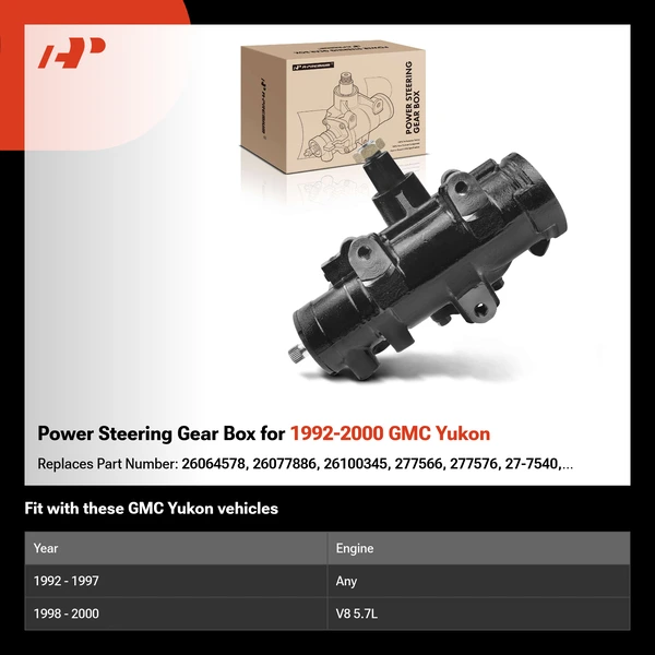 Power Steering Gear Box for 1992-2000 GMC Yukon