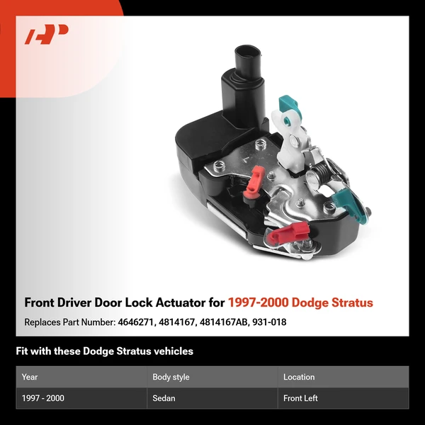 Front Driver Door Lock Actuator for 1997-2000 Dodge Stratus