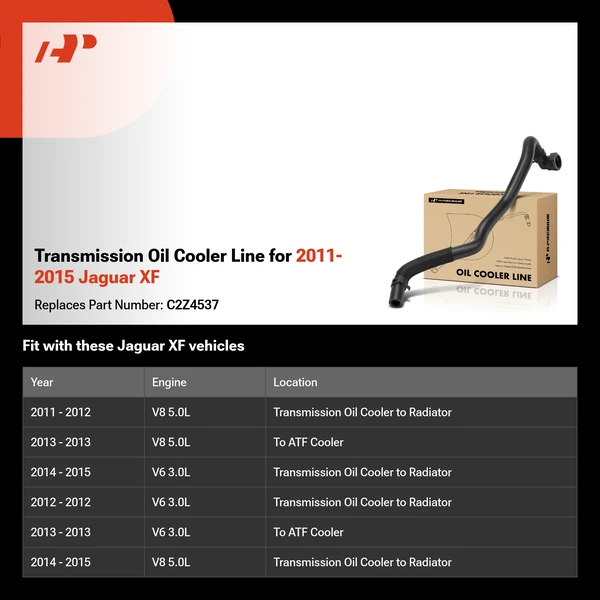 Transmission Oil Cooler Line for 2011-2015 Jaguar XF