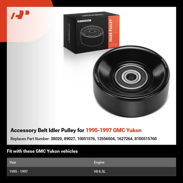 Accessory Belt Idler Pulley for 1995-1997 GMC Yukon
