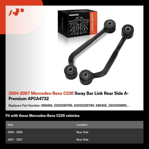 2004-2007 Mercedes-Benz C230 Sway Bar Link Rear Side A-Premium APCA4732