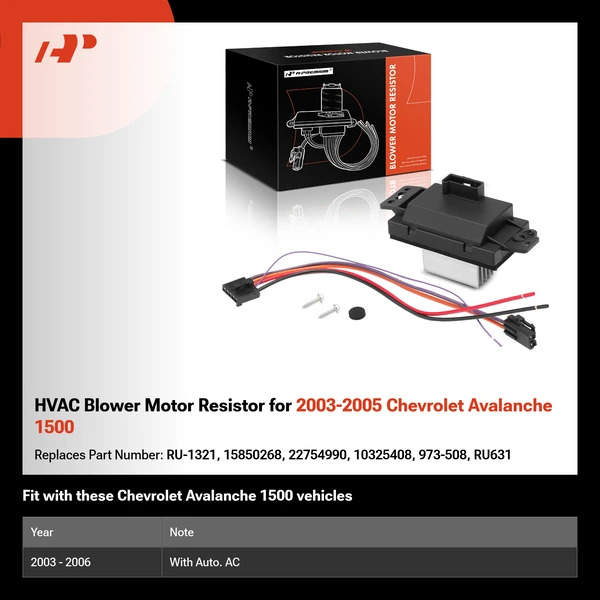 HVAC Blower Motor Resistor for 2003-2005 Chevrolet Avalanche 1500