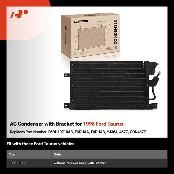 AC Condenser with Bracket for 1996 Ford Taurus
