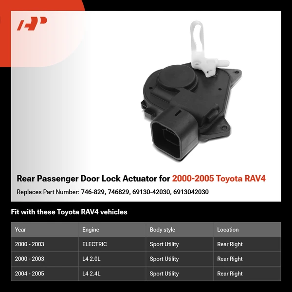 Rear Passenger Door Lock Actuator for 2000-2005 Toyota RAV4