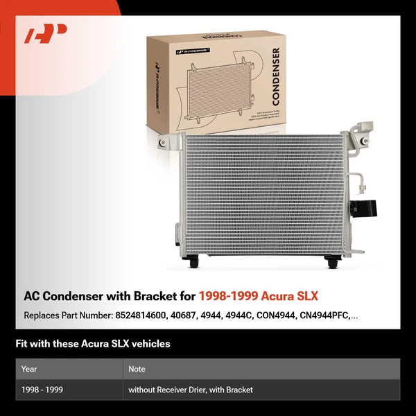 AC Condenser with Bracket for 1998-1999 Acura SLX