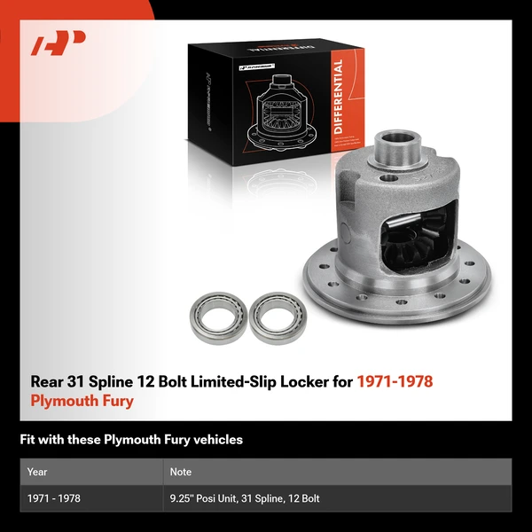 Rear 31 Spline 12 Bolt Limited-Slip Locker for 1971-1978 Plymouth Fury