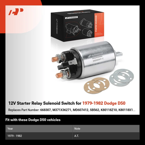 12V Starter Relay Solenoid Switch for 1979-1982 Dodge D50