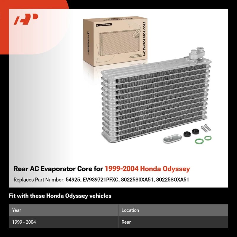 Rear AC Evaporator Core for 1999-2004 Honda Odyssey