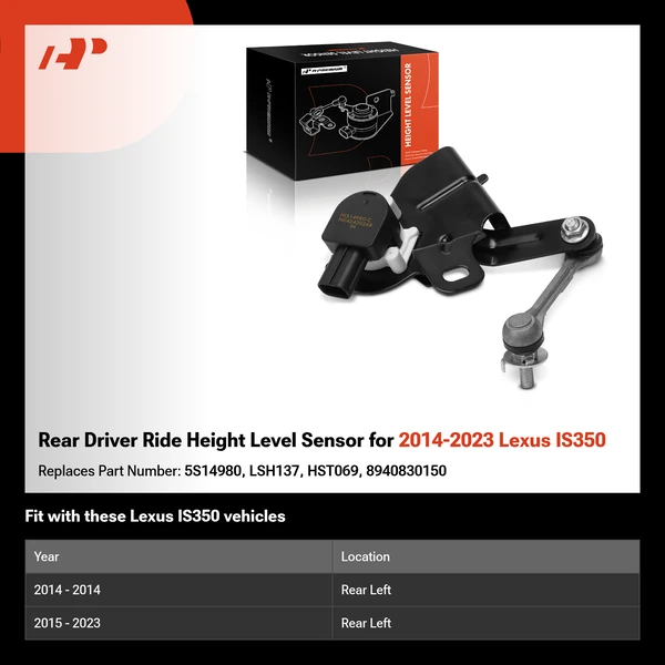 Rear Driver Ride Height Level Sensor for 2014-2023 Lexus IS350