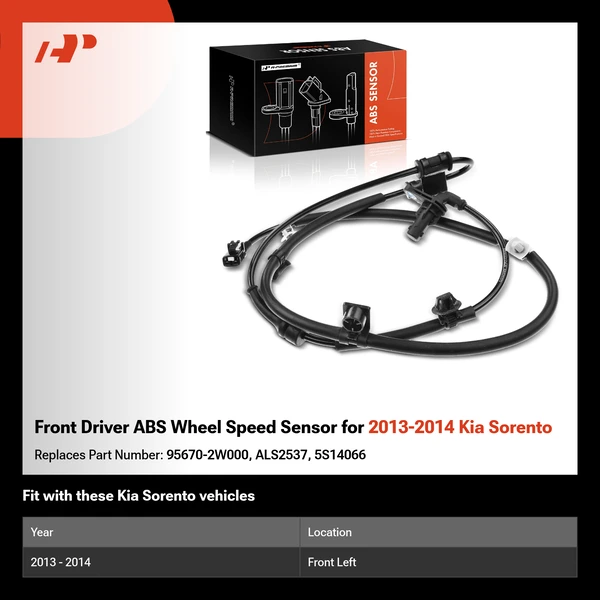 Front Driver ABS Wheel Speed Sensor for 2013-2014 Kia Sorento